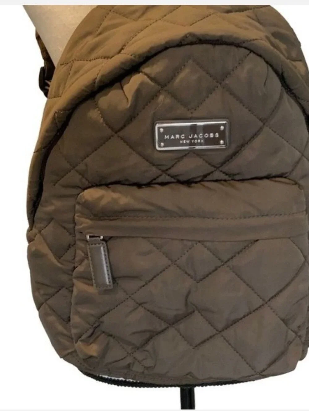 Olive Green Marc Jacobs Quilted Nylon Full Size Backpack